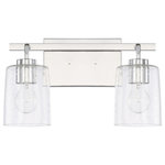 Capital Lighting - Greyson Two Light Vanity, Chrome - 2 light vanity with Chrome finish and clear seeded glass.