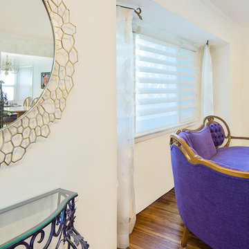 Purple and White Living Room