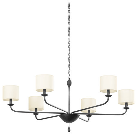 6-Light Chandelier, Black Iron