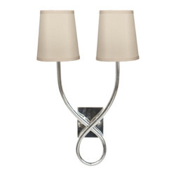 Worlds Away Hannah Nickel 2-Arm Sconce - Wall Sconces