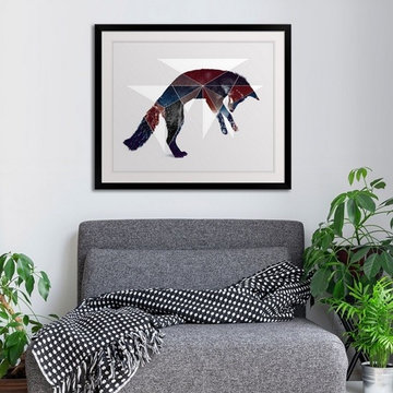 Fox Double Exposure Wildlife Art I, by Circle Art Group
