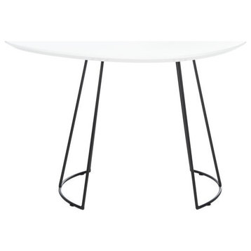 Rukus Side Table, White Lacquer/Black