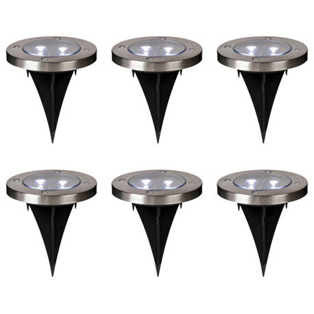 5.25"H Set of 6 Solar Ground Light