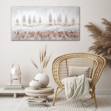 Textured landscape canvas art - Hand-painted wall decor "Dawn"