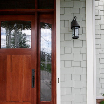 Craftsman entry door with transom