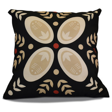 Decorative Outdoor Holiday Pillow Geometric Print, Black, 20"x20"