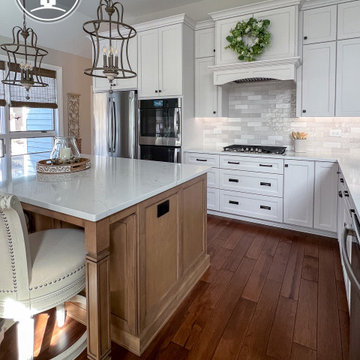 Bright & Timeless Kitchen Reorientation with Fireplace Refresh