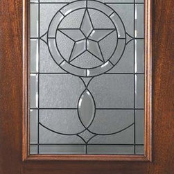 Pre-hung Single Door 80 Wood Mahogany Travis 2 Panel Arch Lite Glass - Front Doors