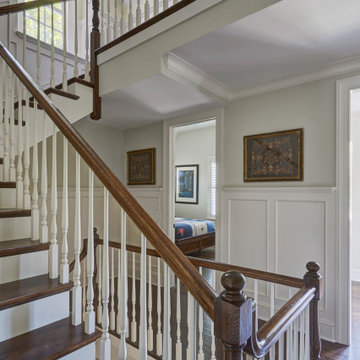 Staircase with classic wainscot detailing