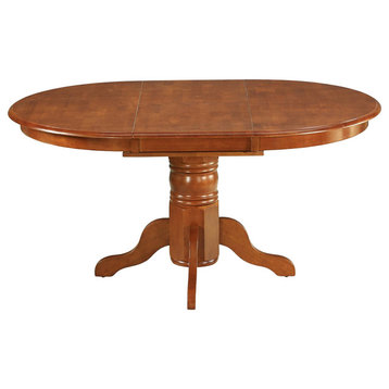Avon Oval Table With 18" Butterfly Leaf, Saddle Brown Finish