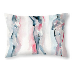 Pink and Blue Figures Decorative Pillows - Decorative Pillows