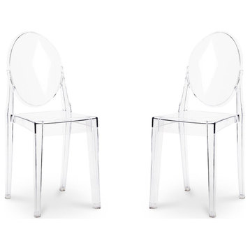 Crystal Dining Chair, Clear, 2-Pack