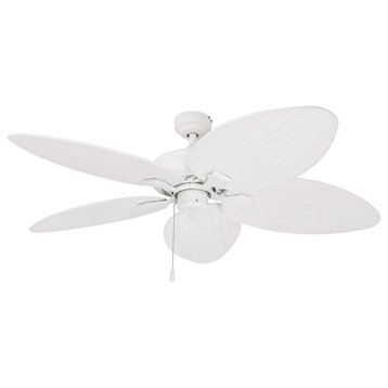 Prominence Home Palm Valley Tropical Ceiling Fan With Light, 52 inch, White