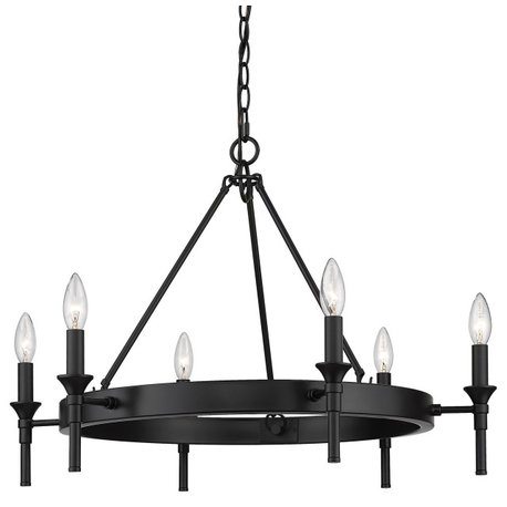 Edinburgh 6 Light Chandelier Matte Black