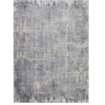 Nourison - Nourison Rustic Textures 7'10" x 10'6" Grey/Beige Modern Indoor Area Rug - Deep greys mottled with beige and cream create an artisticaly abstract visual on this beautifully carved contemporary rug from the Rustic Textures Collection. Distressed color effects and intricate high-low pile construction create a thoroughly modern rug, with silky smooth texture that add an urban appeal to any space.
