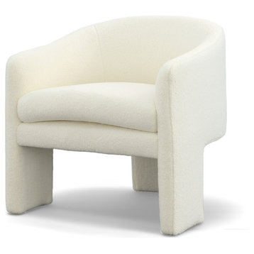 Modrest Khan Modern Off White Fabric Accent Chair