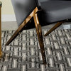 Accent Chair With Metal Frame, Slate and Bronze