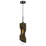Cal - Cal FX-3669-1P Zamora - One Light Pendant - 23.5 Height Glass Pendant in Smoky Wood Finish