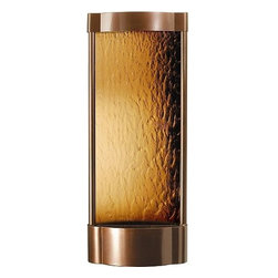 Serrano Vertical Bronze Mirror and Dark Copper Wall Fountain - Indoor Fountains