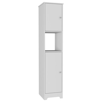 Bowery Hill 67" Linen Cabinet in White