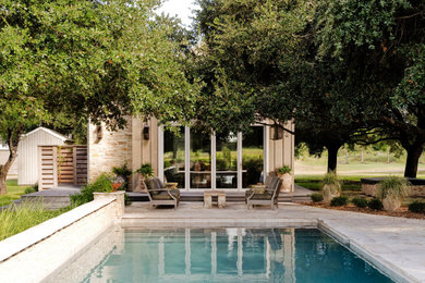 Pool - french country pool idea in Houston