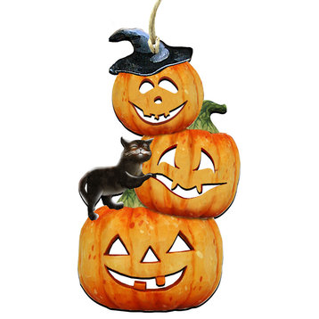 Scary Stocking Pumpkins Ornament