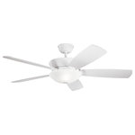 Kichler - Skye LED Ceiling Fan, White, 54" - Perfect for areas that need additional illumination, this 5 blade 54" Skye LED ceiling fan comes with a down light and an uplight. The wide blades allow for excellent air flow, while the stylish White design keeps the ceiling fan relevant and modern.