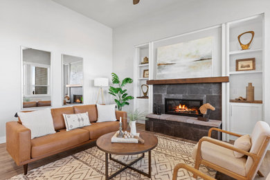 Inspiration for a transitional living room remodel in Other