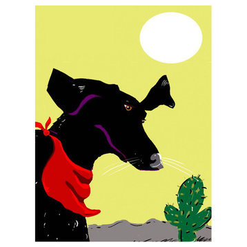 Joanne Kollman Black Dog Art Print, 9"x12"