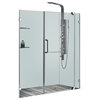 60in.  Frameless Shower Door 3/8in.  Clear Glass Chrome Hardware