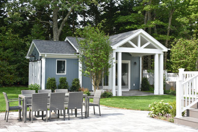 Beach style shed photo in New York