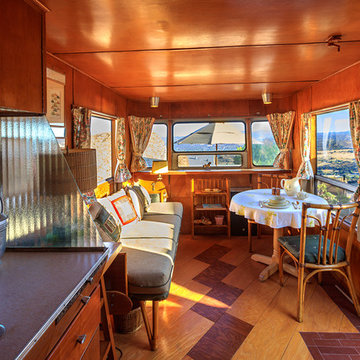 Tiny Tiki Retro Hideaway interior observation lounge.