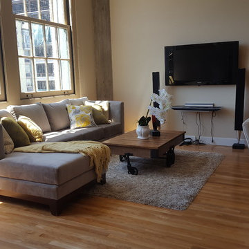 Urban Loft Living Room with Oversized Windows