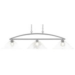 Toltec Lighting - Toltec Lighting 2453-BN-308 Marquise - Three Light Billiard/Island - Marquise 3 Light Bar In Brushed Nickel Finish With 16” Clear Bubble Glass.Assembly Required: TRUE Canopy Included: TRUE Shade Included: TRUE Canopy Diameter: 4.5 x 11.* Number of Bulbs: 3*Wattage: 150W* BulbType: Medium Base* Bulb Included: No