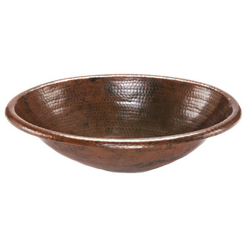 Premier Copper Products LO19RDB Oval Self Rimming Copper Sink