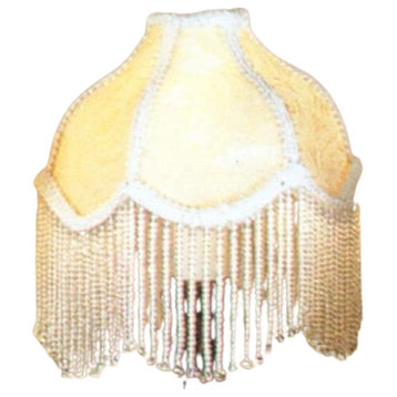 Meyda lighting 21052 6" Wide Fabric & Fringe Recurve Ivory Shade