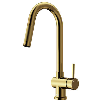 VIGO Gramercy Pull Down Kitchen Faucet, Matte Brushed Gold