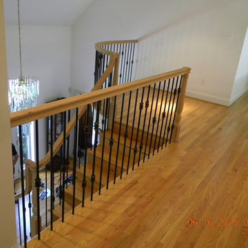 Cherry Handrail Iron Balusters PA