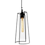 Norwell Lighting - Cere Indoor/Outdoor 1 Light Narrow Pendant (1243-MB-CL) - Norwell Lighting 1243-MB-CL Contemporary style 1 light Cere Indoor/Outdoor Narrow Pendant in Matte Black finish with Clear Glass diffuser. Robust in scale yet refined with its materials, Cere reimagines the farmhouse trend in lighting. Light Bulb Data: 1 T10 EDISON 60 watt. Bulb included: No. Dimmable: NO.