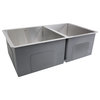Nantucket ZR3219-OS-16 32" 55/45 Offset Double bowl Stainless Steel Kitchen Sin