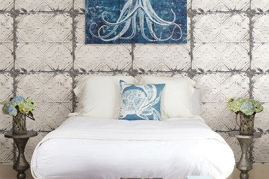 Example of a mountain style bedroom design in Other