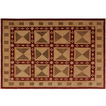 Bareens Designer Rugs - Bohemien Ziegler Callie Red Tan Hand-Knotted Wool Rug - 8'2'' x 9'9'' - Enhance the ambiance of your home with this magnificent Persian-influenced Turkish hand-knotted rug made by skilled artisans capable of creating the most exceptional vegetable dyes and hand-spun wool. This exquisite handmade rug is a one-of-a-kind Peshawar Kafkaz, otherwise identified as Chobi, Chobi Peshawar, Oushak, or Ziegler rug. These handmade rugs are crafted in Pakistan utilizing superior-quality wool imported from Australia, New Zealand, and Korea in two types of weaves: the Persian weave and the Mori weave. This rug is meticulously crafted by hand using the finest natural vegetable dyes extracted from local plants. The artisans use a blend of hand-spun local and fine merino wool, resulting in a rug with a compelling texture, higher lanolin content, and longer staple. The artisans occasionally incorporate natural or artificial silk into the pile to enhance specific motifs. The finished product is an awe-inspiring execution of flawless design and an understated palette that exudes elegance.