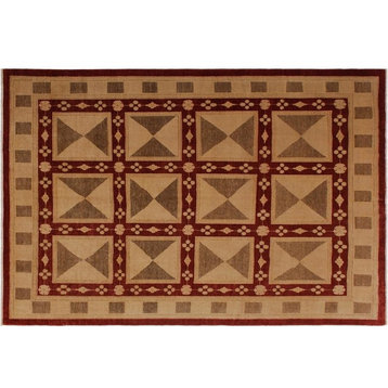 Bohemien Ziegler Callie Red Tan Hand-Knotted Wool Rug - 8'2'' x 9'9''