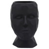 Porcelain, 5" Face Vase, Black