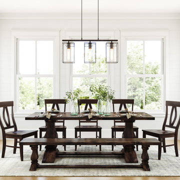 James + James 7’L x 37”W Heirloom Pedestal Table in Tobacco