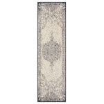 Mohawk Home - Mohawk Home Woven Marion Area Rug, Grey, 2' 1" x 5' - Live in luxurious style with the Mohawk Home Marion Area Rug featuring a medallion design with subtle distressed styling in a versatile silvery grey color palette combination. Flawlessly finished with advanced machine woven technology, this area rug offers a lavish soft feel, brilliant color clarity, and richly defined details with the dependable durability needed for busy households. Available in scatters, runners, and popular sizes such as 5" x 8" and 8" x 10", this area rug is a great choice for adding style to a variety of spaces in your home such as the living room, dining room, bedroom, office, kitchen, hallway, entryway, and more.
