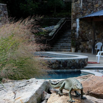 Pool house and native plants