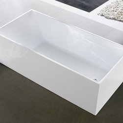 70" x 33" White Rectangle Soaking Free-Standing Bathtub - Bathtubs