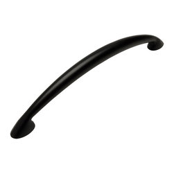 Cosmas - Cosmas 323-128FB Flat Black Cabinet Arch Pull, 5" Hole Centers, Set of 25 - Cabinet And Drawer Handle Pulls