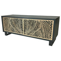 Gray Twist Modern Wispy Palm TV Stand or Credenza